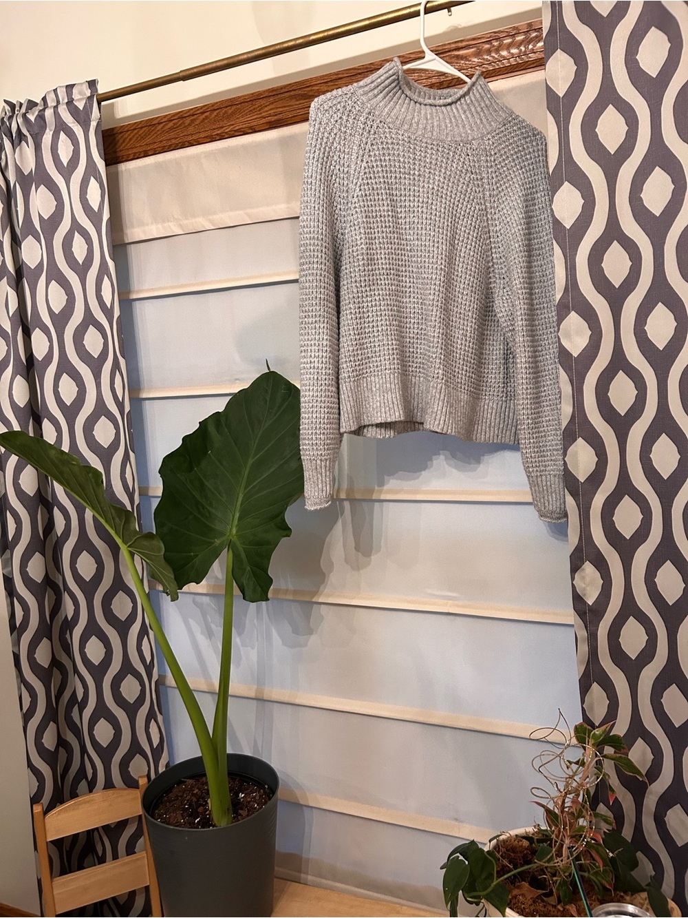 American Eagle Light Gray Mock Neck Women's Sweater